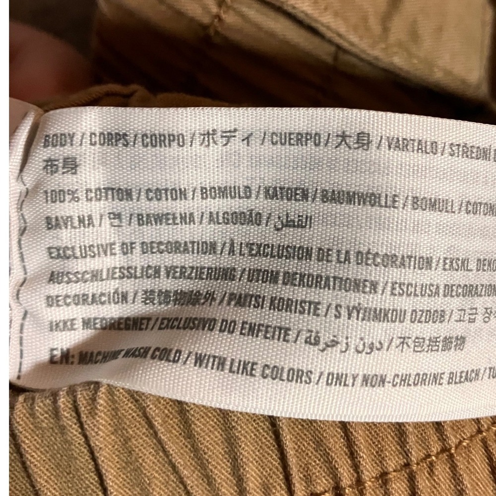 Abercrombie & Fitch Womens Khaki Utility Cargo Shorts Tan Elastic Waist Size L - Picture 6 of 6